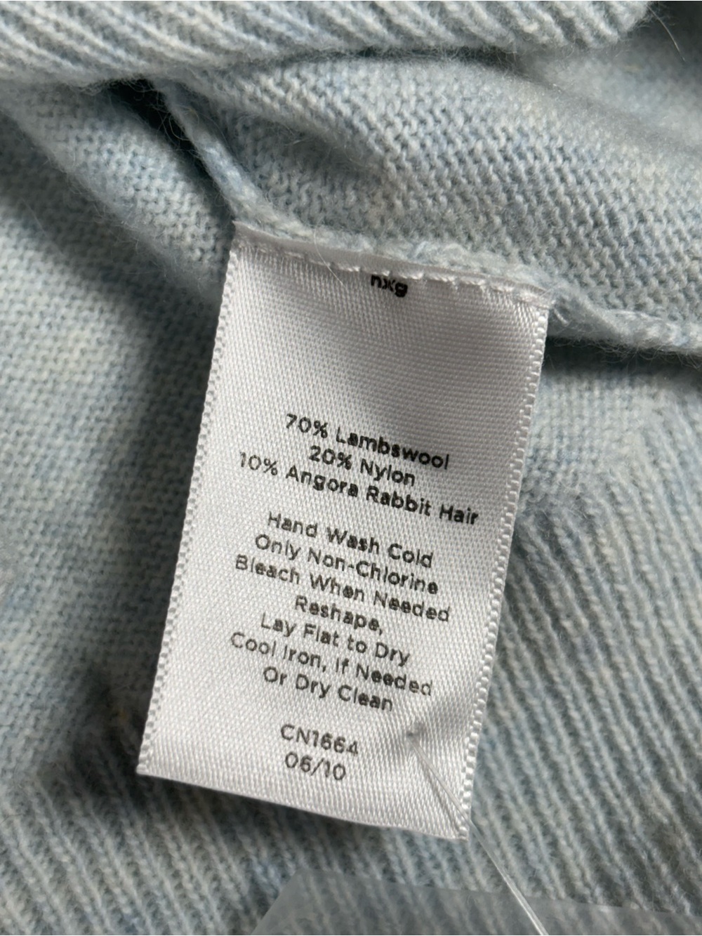 Talbots Argyle Cardigan Sweater Small Blue Gray Lambswool Angora NWT Academia - Picture 7 of 7